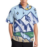 AILLOSA TH-101 Aloha Hawaii 3D Desen Kısa Kollu Erkek Gömlek