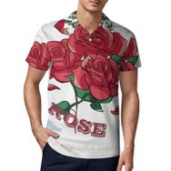 AILLOSA TH-103 3D Baskılı Desen Kısa Kollu Polo Yaka Erkek T-shirt