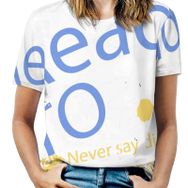 AILLOSA TH-104 Tamamı Baskılı Kısa Kollu Yuvarlak Yaka Kadın T-shirt