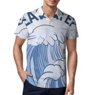 AILLOSA TH-106 3D Baskılı Desen Kısa Kollu Polo Yaka Erkek T-shirt