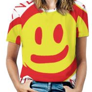 AILLOSA TH-110 Tamamı Baskılı Kısa Kollu Yuvarlak Yaka Kadın T-shirt