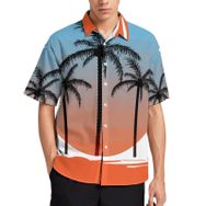 AILLOSA TH-111 Aloha Hawaii 3D Desen Kısa Kollu Erkek Gömlek