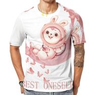 AILLOSA TH-113 Baskılı Desenli Kısa Kollu Unisex T-shirt