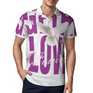 AILLOSA TH-114 3D Baskılı Desen Kısa Kollu Polo Yaka Erkek T-shirt