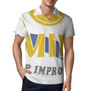 AILLOSA TH-117 3D Baskılı Desen Kısa Kollu Polo Yaka Erkek T-shirt