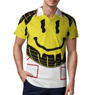 AILLOSA TH-118 3D Baskılı Desen Kısa Kollu Polo Yaka Erkek T-shirt