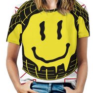 AILLOSA TH-118 Tamamı Baskılı Kısa Kollu Yuvarlak Yaka Kadın T-shirt