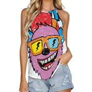 AILLOSA TH-126 Yuvarlak Yaka Kolsuz Kadın T-shirt