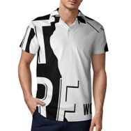 AILLOSA TH-127 3D Baskılı Desen Kısa Kollu Polo Yaka Erkek T-shirt