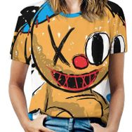 AILLOSA TH-128 Tamamı Baskılı Kısa Kollu Yuvarlak Yaka Kadın T-shirt