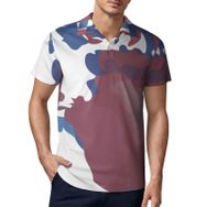 AILLOSA TH-13 3D Baskılı Desen Kısa Kollu Polo Yaka Erkek T-shirt