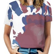 AILLOSA TH-13 Tamamı Baskılı Kısa Kollu Yuvarlak Yaka Kadın T-shirt