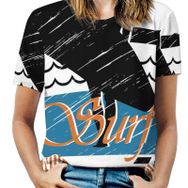 AILLOSA TH-130 Tamamı Baskılı Kısa Kollu Yuvarlak Yaka Kadın T-shirt