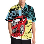 AILLOSA TH-132 Aloha Hawaii 3D Desen Kısa Kollu Erkek Gömlek