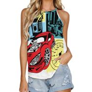 AILLOSA TH-132 Yuvarlak Yaka Kolsuz Kadın T-shirt