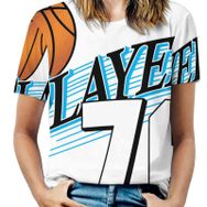 AILLOSA TH-138 Tamamı Baskılı Kısa Kollu Yuvarlak Yaka Kadın T-shirt