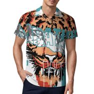 AILLOSA TH-139 3D Baskılı Desen Kısa Kollu Polo Yaka Erkek T-shirt