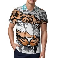 AILLOSA TH-140 3D Baskılı Desen Kısa Kollu Polo Yaka Erkek T-shirt
