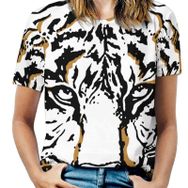 AILLOSA TH-142 Tamamı Baskılı Kısa Kollu Yuvarlak Yaka Kadın T-shirt