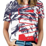 AILLOSA TH-143 Tamamı Baskılı Kısa Kollu Yuvarlak Yaka Kadın T-shirt