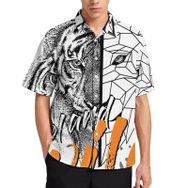 AILLOSA TH-144 Aloha Hawaii 3D Desen Kısa Kollu Erkek Gömlek