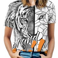 AILLOSA TH-144 Tamamı Baskılı Kısa Kollu Yuvarlak Yaka Kadın T-shirt