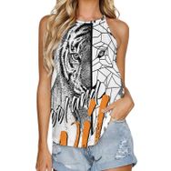 AILLOSA TH-144 Yuvarlak Yaka Kolsuz Kadın T-shirt