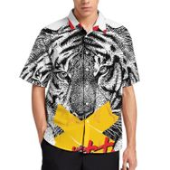 AILLOSA TH-145 Aloha Hawaii 3D Desen Kısa Kollu Erkek Gömlek