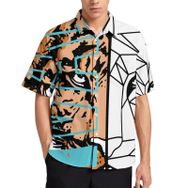 AILLOSA TH-146 Aloha Hawaii 3D Desen Kısa Kollu Erkek Gömlek