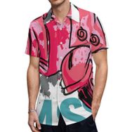 AILLOSA TH-147 Aloha Hawaii 3D Desen Kısa Kollu Erkek Gömlek