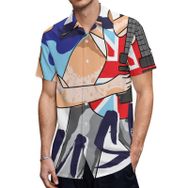 AILLOSA TH-149 Aloha Hawaii 3D Desen Kısa Kollu Erkek Gömlek