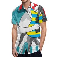 AILLOSA TH-150 Aloha Hawaii 3D Desen Kısa Kollu Erkek Gömlek
