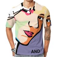 AILLOSA TH-151 Baskılı Desenli Kısa Kollu Unisex T-shirt