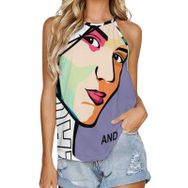 AILLOSA TH-151 Yuvarlak Yaka Kolsuz Kadın T-shirt