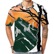 AILLOSA TH-158 3D Baskılı Desenli Kısa Kollu Erkek T-shirt