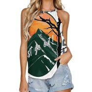 AILLOSA TH-158 Yuvarlak Yaka Kolsuz Kadın T-shirt