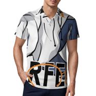 AILLOSA TH-159 3D Baskılı Desen Kısa Kollu Polo Yaka Erkek T-shirt