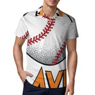 AILLOSA TH-160 3D Baskılı Desen Kısa Kollu Polo Yaka Erkek T-shirt