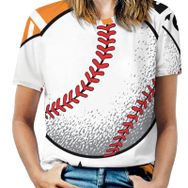 AILLOSA TH-160 Tamamı Baskılı Kısa Kollu Yuvarlak Yaka Kadın T-shirt