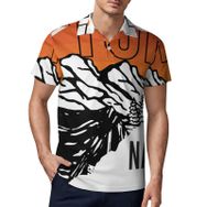 AILLOSA TH-161 3D Baskılı Desen Kısa Kollu Polo Yaka Erkek T-shirt