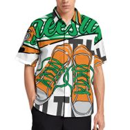 AILLOSA TH-163 Aloha Hawaii 3D Desen Kısa Kollu Erkek Gömlek