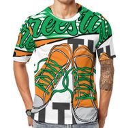 AILLOSA TH-163 Baskılı Desenli Kısa Kollu Unisex T-shirt
