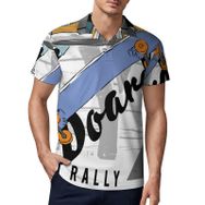 AILLOSA TH-165 3D Baskılı Desen Kısa Kollu Polo Yaka Erkek T-shirt