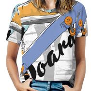AILLOSA TH-165 Tamamı Baskılı Kısa Kollu Yuvarlak Yaka Kadın T-shirt