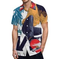 AILLOSA TH-169 Aloha Hawaii 3D Desen Kısa Kollu Erkek Gömlek