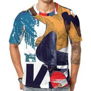 AILLOSA TH-169 Baskılı Desenli Kısa Kollu Unisex T-shirt