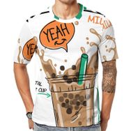 AILLOSA TH-171 Baskılı Desenli Kısa Kollu Unisex T-shirt