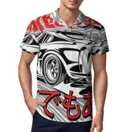 AILLOSA TH-174 3D Baskılı Desen Kısa Kollu Polo Yaka Erkek T-shirt