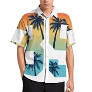 AILLOSA TH-175 Aloha Hawaii 3D Desen Kısa Kollu Erkek Gömlek