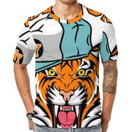 AILLOSA TH-176 Baskılı Desenli Kısa Kollu Unisex T-shirt